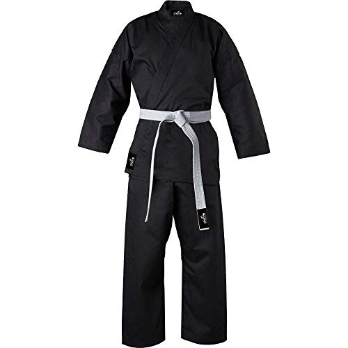 ChoCho Track Karate Suit GI Adult Student Aikido Martial Arts Free Belt Kids 110cm to 200cm - color: Black, size: 0