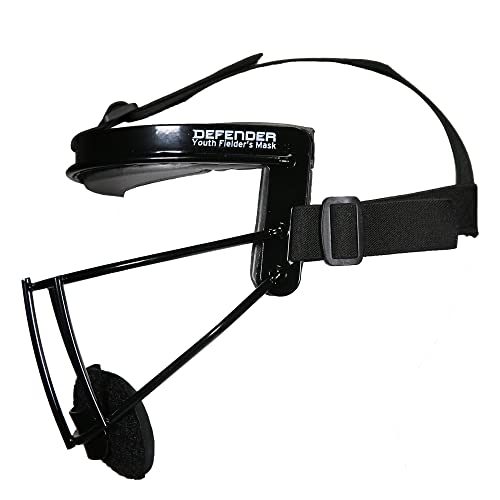 Defender Fielder’s Wire Mask - High-Impact Steel Infielder Face Guard for Softball & Baseball - Adult & Youth Sizes - Lightweight, Maximum Visibility & Secure Fit - color: Black, size: Youth