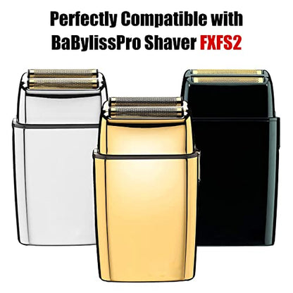 Replacement Foil and Cutters for BaBylissPRO Barberology Double Foil Shaver, Replacement Foil for BaBylissPRO Barberology FXFS2 Shaver, Golden - color: Gold
