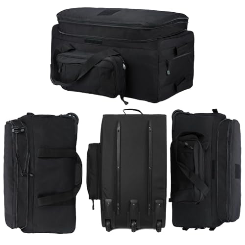 Deployment Bag with Wheels Military Duffle Bag Large Heavy-Duty Bags (Black) - color: Black-1