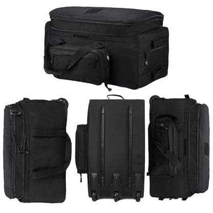 Deployment Bag with Wheels Military Duffle Bag Large Heavy-Duty Bags (Black) - color: Black-1
