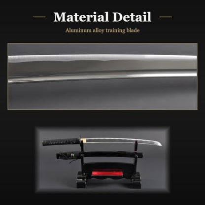 Wakizashi Iaito, Unsharpened Aluminum Alloy Iaido Training Sword - style: Flame Ring