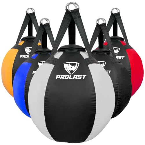 Wrecking Ball Heavy Punching Bag for Adults, Hook and Uppercut, Body Snatcher, Boxing, MMA, Muay Thai, 65 lbs - color: White / Black, size: Filled