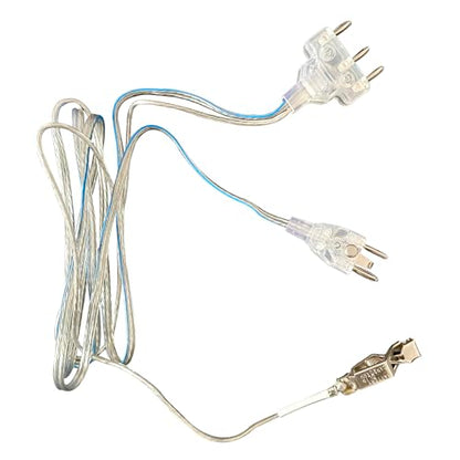 LEONARK Fencing Epee Saber Foil Body Cord Mask Cord Fencing Wire Clamp Clip- Two-Pin Plug/Three-Pin Plug Clear Wire (Set of 2) - size: Epee