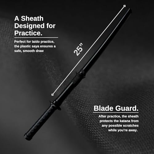 E-BOGU Polypropylene Practice Martial Arts Equipment with Black Saya Scabbard (Bokken Type 24.5") - style: Mokume Medium 33"