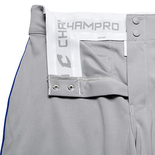 CHAMPRO Boy's Triple Crown Baseball Pant Knickers with Braid - color: Grey, Royal Pipe, size: Medium