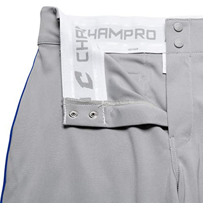 CHAMPRO Boy's Triple Crown Baseball Pant Knickers with Braid - color: Grey, Royal Pipe, size: Medium