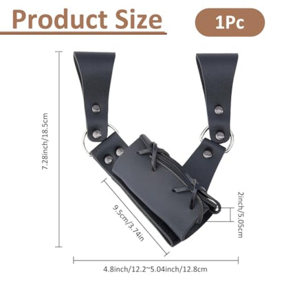 SUPERFINDINGS PU Leather Sword Sheaths Black Leather Sword Frog Swords Frogs Waist Belt Holder Retro Medieval for Adult Men Cosplay Props Knight