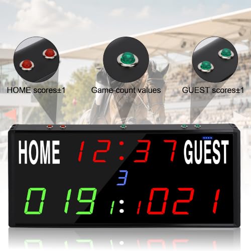 LED Electronic Scoreboard Digital Score Keeper with Remote/Timer/Shot Clock - size: Large
