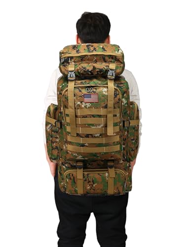 JUMAHE Rugged 80L Military Backpack for Men Versatile, Waterproof, and Breathable Ideal for Camping, Hiking, and Travel (Jungle) - color: Jungle