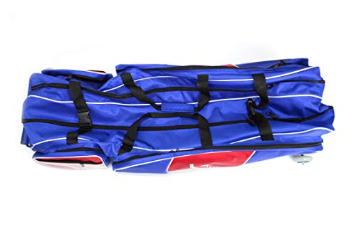 LEONARK Fencing Draw-bar Wheel Bag for Epee Saber and Foil - Hema Sword Bag Trolley Case for Fencing Suit and Mask - color: Oster Blue