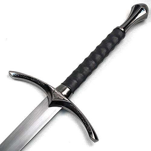 Ace Martial Arts Supply 36" Medieval Knight Arming Sword with Scabbard – Unsharpened Stainless Steel for Cosplay & Display - color: Chivalry Ring W/ FROG BELT