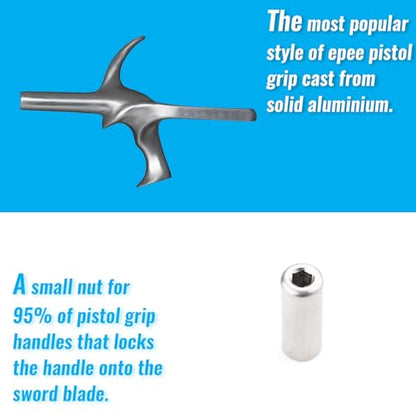 Fencing Electric Weapon - Electric Epee Sword with Electroplated Rust-Proof Blade Pistol Grip - Complete Standard Epee Sword - size: Standard (5)