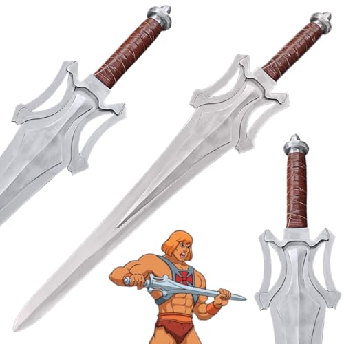 -Two Handed Cosplay LARP Long Viking Sword with Scabbard – Handmade Damascus Steel Blade – Full Tang Norse Style Props– Medieval Sword Replica for Collectors heeman Inspired (L-105cm)