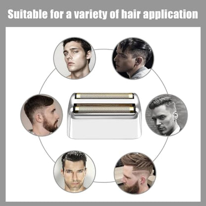 Shaver Replacement Foil and Cutters compatible with BaBylissPRO Barberology Double FXFS2 (3PC Silver) - color: 3PC Silver