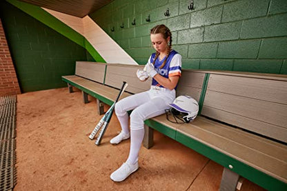 Mizuno Finch Softball Padded Batting Gloves | Pair | Adult and Youth | Nonslip Palm | Padded ShockPalm | FlexMesh Back | QuikAdjust Wrist Tab - color: White/Pink, size: X-Small, style: Finch Youth Softball Padded Batting Glove
