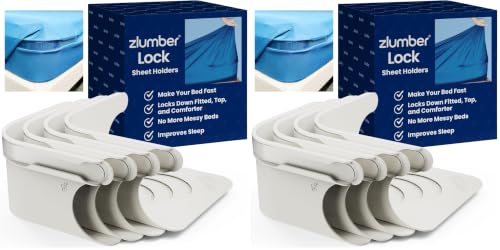 The Original USA Patented ZlumberLock - Secure Sheet Holder with Heavy-Duty Mattress Straps – No More Loose Bedding, Universal Fit, Easy One-Time Installation (Pack of 2) - size: Corner Lock (Pack of 2)