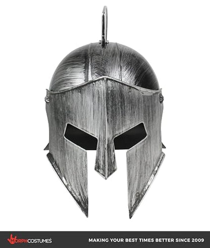 Nicky Bigs Novelties Morph Medieval Knight Greek Spartan Roman Helmet Costume Gold Gladiator Warrior Folding Face Mask - color: Silver