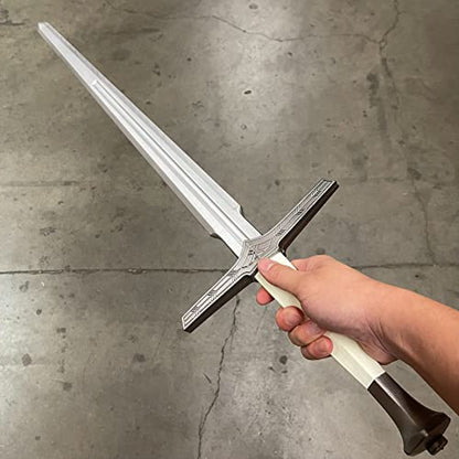 41 inch Medieval Foam Sword - Two Hand Sword for Witcher Hunting - color: TV Silver