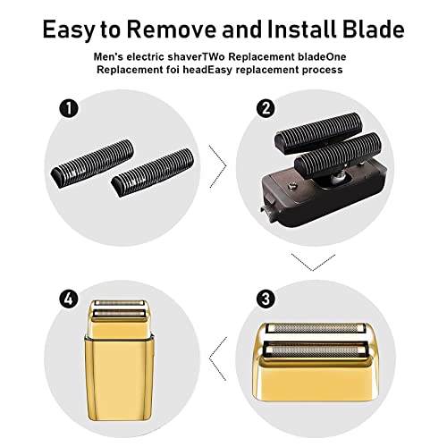 Shaver Replacement Foil & Cutters compatible with BaBylissPRO Double FXFS2(2PC Gold) - color: 2PC Gold