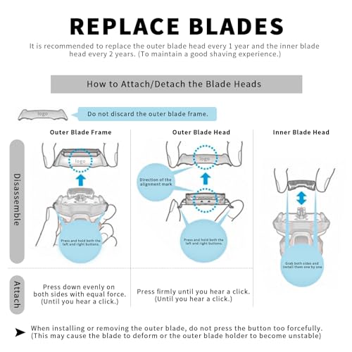 WES9032P Compatible with Panasonic arc 5 Replacement Blades,Outer Foil and Inner Blade Set WES9032P,ES-LV65 Replacement Blades and Foil Fit for Panasonic ARC5 Electric Razor for Men（2PACK） - size: 2PACK