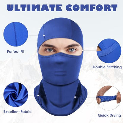 Achiou Ski Mask Balaclava Shiesty, Cooling Ice Silk Motorcycle Face Cover - color: Royal Blue