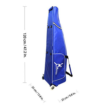 LEONARK Fencing Draw-bar Wheel Bag for Epee Saber and Foil - Hema Sword Bag Trolley Case for Fencing Suit and Mask - color: Wheeled Blue