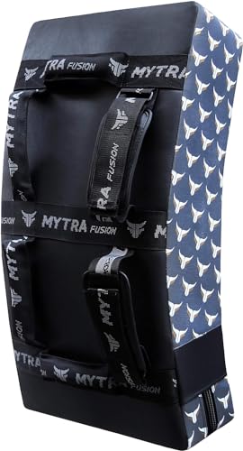 Mytra Fusion Kick Shield Curved MMA Strike Shield Muay Thai Training Strike pad Kicking Striking Shield Focus for Kickboxing Taekwondo & Martial Arts x 1 Single Unit (Black/Grey)