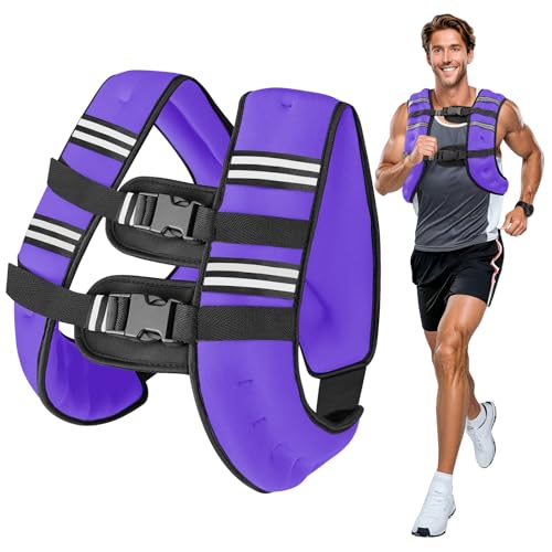 Wolliwa 6lb/8lb/12lb/16lb/20Lb Weighted Vest Woman Men - color: Purple, size: 16 Lbs