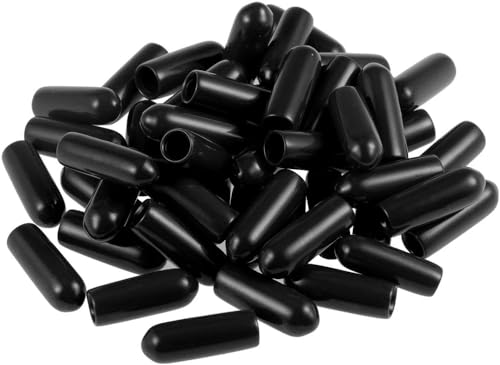 50pcs Rubber End Caps 4mm ID Vinyl Round End Cap Cover Screw Thread Protector Vinyl Bolt Screw Cover Caps Rubber Screw Caps Rubber Bolt Covers Caps - size: 4 mm