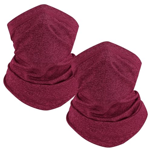 TICONN Neck Gaiter for Men Women, Cooling Bandana Face Mask Cover Gator - color: 2 Candy Red, style: Quick Dry