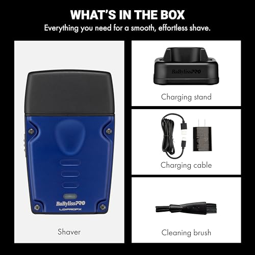 BaBylissPRO High-Performance Compact LO-PROFX Shavers for Men - color: Blue, style: Shaver and Base