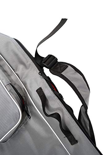 LEONARK Fencing Draw-bar Wheel Bag for Epee Saber and Foil - Hema Sword Bag Trolley Case for Fencing Suit and Mask - color: Gray a