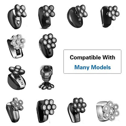 Electric Shaver Replacement Head 8 Heads for Bald Men Wet and Dry Compatible Waterproof 8D Upgrade Replacement Blades - color: Black3