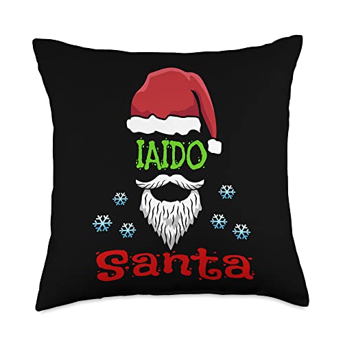 Iaido Instructor / 'Iaido Santa' / Lazy Christmas Costume Throw Pillow - size: 18x18