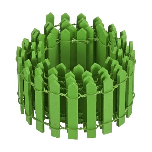 M METERXITY 1-Pack Miniature Fairy Garden Fence, 35 Inch 90x5cm Wooden DIY Small Wood Decorative Picket Fence for Dollhouse/Crafts/Diorama Project, Micro Landscape Ornaments [Green] - color: Green