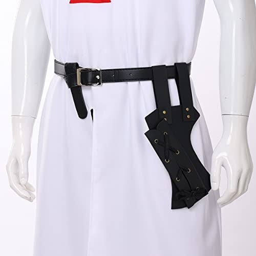 BLESSUME Medieval Knight Belt with Sword Frog Holster Rapier Scabbard Holder 1pc - color: Black 13