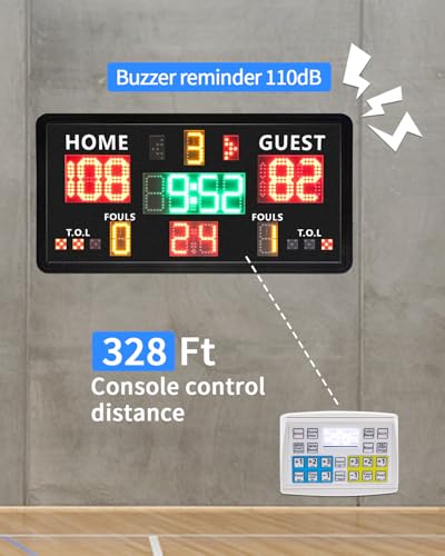 Large Electronic Scoreboard with Shot Clock Control,Panel Contorl