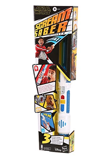 STAR WARS Scream Saber Lightsaber Toy, Record Your Own Inventive Lightsaber Sounds & Pretend to Battle, for Kids Roleplay Ages 4 & Up, Brown