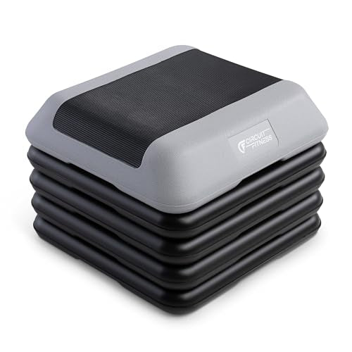 Circuit Fitness Non-Slip Step solution 16"x16", 2 or 4 Risers, 6 Colors - color: Cool Gray - 4 Risers