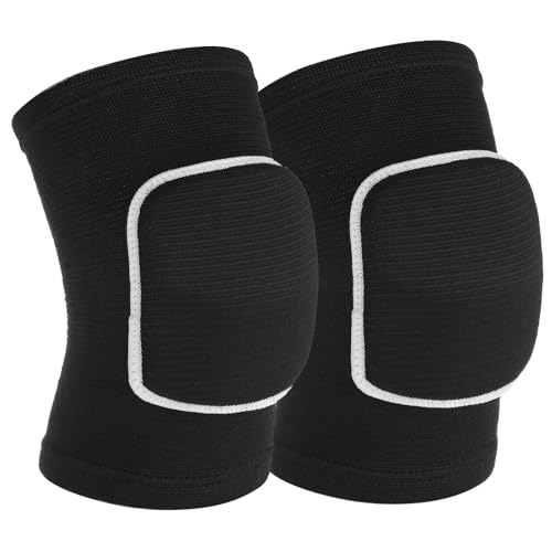 1 Pair Elbow Pads with Thicken Sponge Pad, Black Breathable Protective Volleyball Elbow Pads Fitness Arm Knee Protector Volleyball Sponge Support for Kids Men Women Elderly