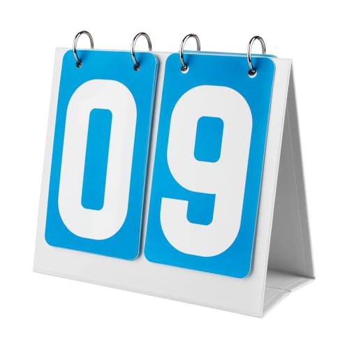 GOGO Scoreboard Flip Score Keeper Bulk, Portable Scoreboard Up to 99 - color: Blue Card