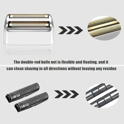 Shaver Replacement Foil and Cutters compatible with BaBylissPRO Barberology Double FXFS2 (4PC Silver) - color: 4PC Silver