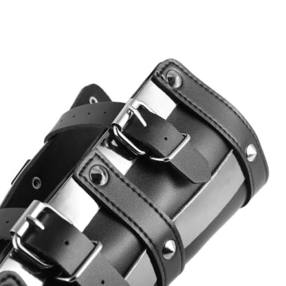 HZMAN Faux Leather Arm Guards Medieval Metal Armor Style Bracers