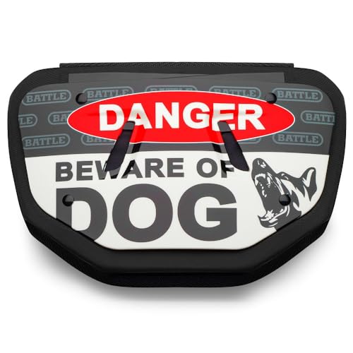 Battle Sports Novelty Football Back Plate, Kids, Adults - color: Beware of Dog Black/White/Red, size: Adult