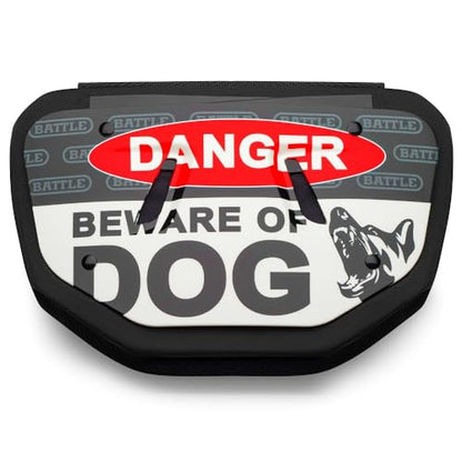 Battle Sports Novelty Football Back Plate, Kids, Adults - color: Beware of Dog Black/White/Red, size: Adult