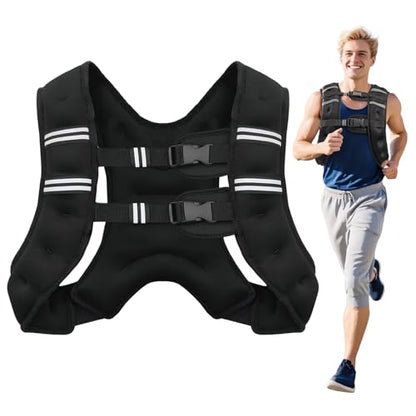 Wolliwa 6lb/8lb/12lb/16lb/20Lb Weighted Vest Woman Men - color: Dark Grey, size: 16 Lbs