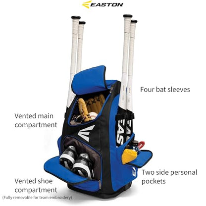 Easton | TRAVELER STAND-UP Wheeled Equipment Bag | Baseball & Softball | Multiple Colors - color: Purple