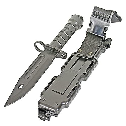 MetalTac Rubber Knife Training Airsoft with Sheath Dummy Plastic Dagger Flexible Soft Fixed Blade for Prop Halloween Martial Arts Pretend Play Cosplay Costume 11.75 inch