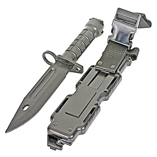 MetalTac Rubber Knife Training Airsoft with Sheath Dummy Plastic Dagger Flexible Soft Fixed Blade for Prop Halloween Martial Arts Pretend Play Cosplay Costume 11.75 inch